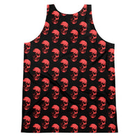 Polka Red Skulls by Robert Bowen Unisex Tank Top - Robert Bowen Tees